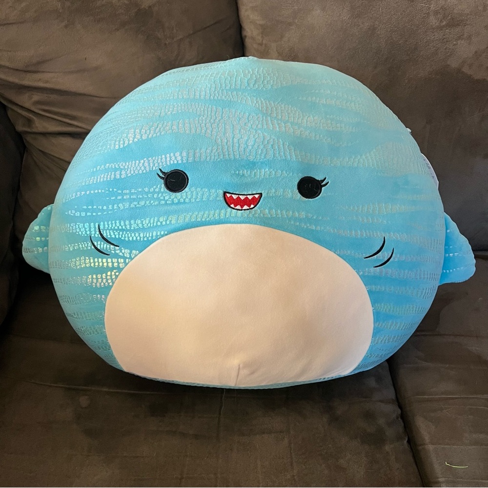 Squishmallows Lamar Blue Whale Shark Plush - Approx 16”